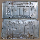 Connecticut 1974 - 1976 Vanity License Plate Pair Set      Vett 74     Corvette