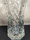 Crystal Starburst Vase  Large Hexagon 11  Tall Heavy No Chips Or Cracks  Vtg Mcm