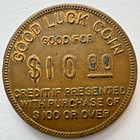 Vintage Sachs Furniture Token Good Luck Coin  10 In Credit New York City 26mm