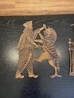 2 Antique Vintage Persian Copper Wall Decoration Pieces  King Warrior Fight Lion
