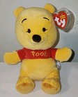 Ty Beanie Babies        Winnie The Pooh        6  Disney Soft Plushy Stuffed Toy New