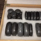 28 Pcs Natural Basalt Hot Stone Massage Set W  Wood Case Spa Therapy Volcanic