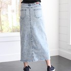 Nwt Be Girl Acid Wash Long Modest Skirt Size S - 3xl Maxi Stretch Denim Blue