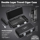 Cigar Humidor  Portable Travel Cigar Box  Double Cigar Humidor With Separate Sto