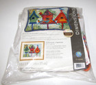 Vtg  Dimensions Colorful Birdhouses Needlepoint Kit Picture pillow 14x11