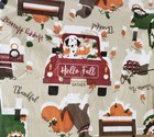 Flannel Back Vinyl Tablecloth 52 x70  Oblong  Fall Dogs  Leaves   Pumpkins  Hp