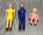 Vintage Renwal Dollhouse Family Figures Lot Hard Plastic Mother Father Baby Usa