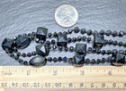 64  Long Strand Of Antique Victorian Jet Black Mourning Beads M404