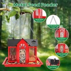 Hanging Bird Feeder Metal House Classic Barn Bird Feeder Bird Feeder For Garden