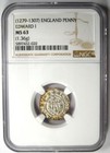 Britain England Edward I Penny Coin 1279-1307 Ad - Certified Ngc Ms63  bu Unc 