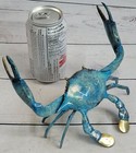 Bronze Blue Crab Sculpture Figure Figurine Original Art Glazed Colorful Patina