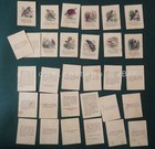 1860s Antique Victorian Cock Robin Playing Cards Game Hand Colored Art