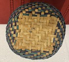 Vintage Handmade Woven Basket Multicolored Signed