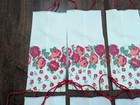 Set 8 Flat Pouchets bags Hm W vtg-usa Red-pink Roses Flour Sack X Diy Gifts