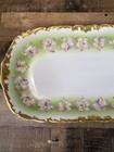 Antique T v Limoges Hand Painted Floral Oval Tray Gilt 16   