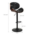 Set Of 2 Low-back Pu Leather Barstool Mid-century Adjustable Swivel Chairs Pub