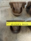 Set Of 4 Antique Vintage Bond Cast Iron Factory Industrial Caster Cart Wheels