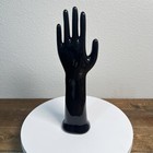 Vintage Black Ceramic Hand Glove Mold Display Glossy Finish 11