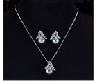 925 Sterling Silver Pearl Stud Earrings And Necklace With Zirconia Jewellery Set