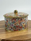 Vintage Daher Lidded Tin Canister Floral Made In England