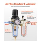 Uimoso Air Compressor Filter Regulator Lubricator 3 8  Npt Semi-auto 145 Psi Max