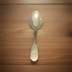 One   1   Antique American Coin Silver Fiddle-back Spoons   hall   Elton 