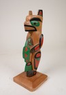 Model Totem Pole Signed  ruth Joseph  Squamish Bc 2001 Grizzly And Salmon 
