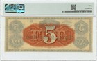 1860s  5 Detroit  Michigan Obsolete Note Michigan Insurance Bank Pmg Vf30