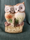 Vintage Retro Owl Lamp Night Light Ceramic Porcelain