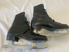 Nestor Johnson Black Leather Figure Skates Mens Size 9 M With Skate Guards