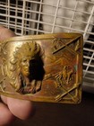 1940 s Vintage Indian Chiefs Brass Belt Buckle Native American Rare
