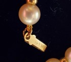 14k Yellow Gold Bead   Cream Cultured Pearl 18  Necklace