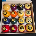 Vtg Brunswick Centennial Gold Crown Pool Pocket Balls Complete Set Original Box