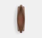 Coach Pencil Case Signature Canvas Cz206 Slim Zip Gold Tan Brown