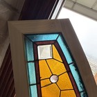 Sg5310 Antique Stained Glass Arch Window 18 X 75