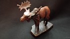 Vintage Bronze Moose Sculpture W  Unknown Foundry Mark - Small 4 25  H X 4 5  W