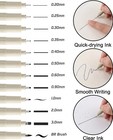 Ebot Micro Fineliner Drawing Art Pens 12 Black Fine Liner Waterproof