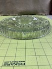 Vintage Pressed Glass Serving Tray  11 5    Dia   Starburst  5 Sections  Vgc