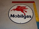 Vintage Mobil Mobilgas Pegasus Horse 11 3 4  Porcelain Metal Gasoline   Oil Sign