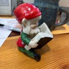 Vintage Homco Elf Reading A Book Figurine Ceramic 5405 Christmas Gnome Taiwan