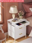Nightstand With Different Size Drawer Bedside Table Night Stand End Table White