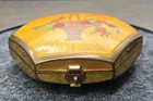 Vintage Houbigant Art Deco Enamel Floral Compact With Powder Rouge   Mirror