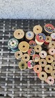 Colorful Lot 65 Vintage Wooden Spools Of Sewing Thread Most Full Some Empty