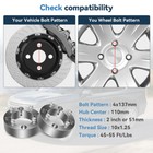 4 Pcs 2  4 137 Atv Wheel Spacers 10x1 25 For Can-am Commander Outlander Kawasaki