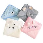 Cartoon Animal Baby Bath Towel Soft Newborn Hooded Towel Blanket Toddlerbathrobe