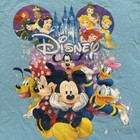 Vintage Disney Tshirt Girls Blue Short Sleeve Size Xs  4 5  Multicharacter