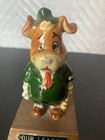 Vintage Boy Scouts Our Leader Troop Ceramic Statue Dog Wooden Base Japan 207