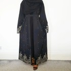 Ramadan Islamic Abaya Kaftan Maxi Dress Beads Embroidery Muslim Women Dubai Robe