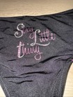 Vtg Victoria   s Secret S Sexy Little Thing Black Pink Satin Flutter Panties Large