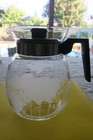 Vintage Nescafe Carafe Coffee Pot   8 Cups World Globe Etched Glass